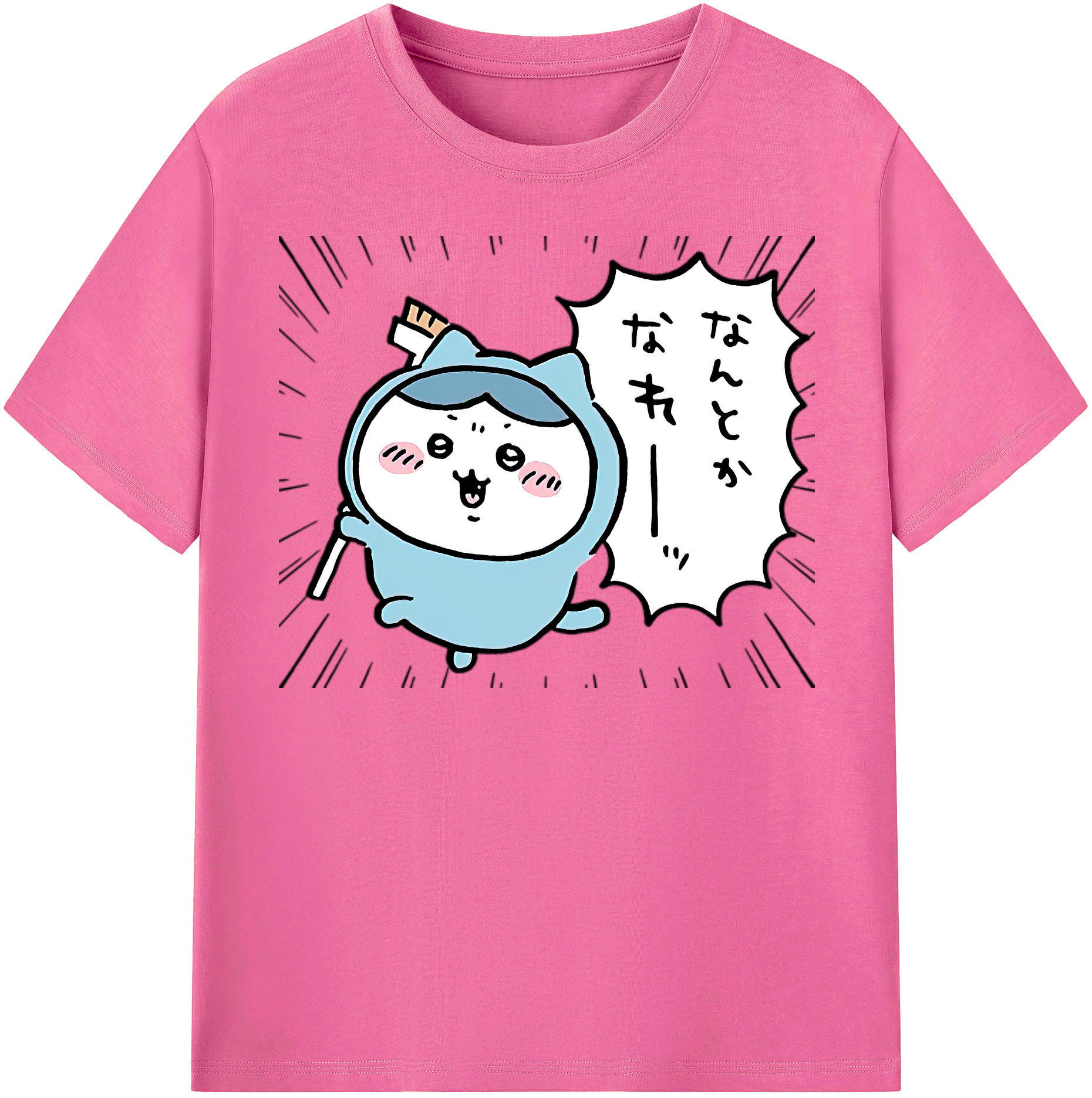 （画像用） ちいかわ ハチワレ Chii-kawa hachiware レディースカジュアルプリントTシャツ（綿100％）